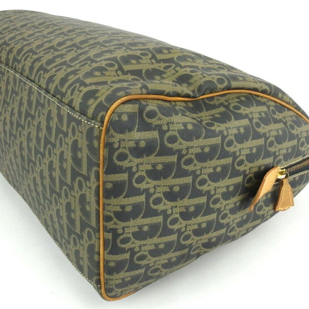 DIOR Boston bag Trotter beige PVC ~ leather Authentic used - Picture 4 of 7